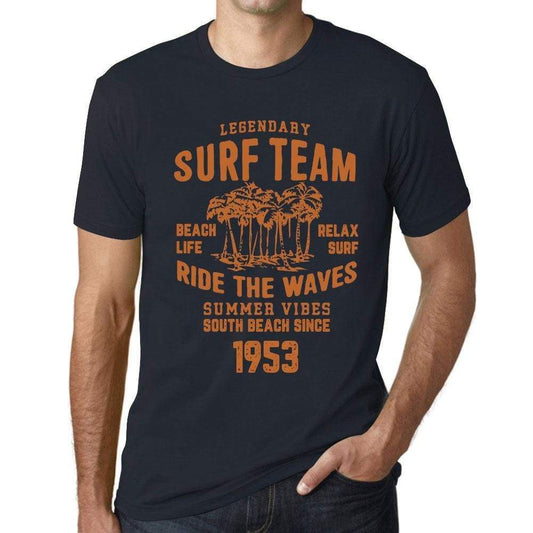 Mens Vintage Tee Shirt Graphic T Shirt Surf Team 1953 Navy - Navy / Xs / Cotton - T-Shirt