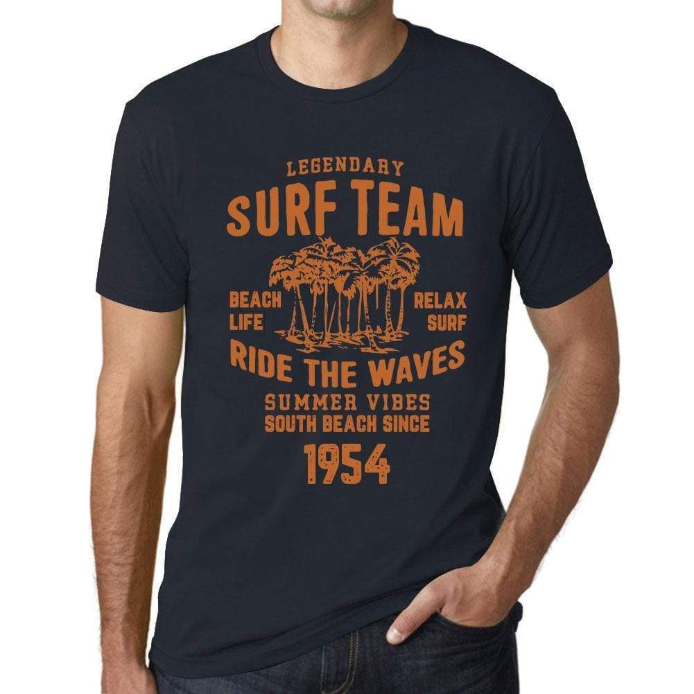 Mens Vintage Tee Shirt Graphic T Shirt Surf Team 1954 Navy - Navy / Xs / Cotton - T-Shirt
