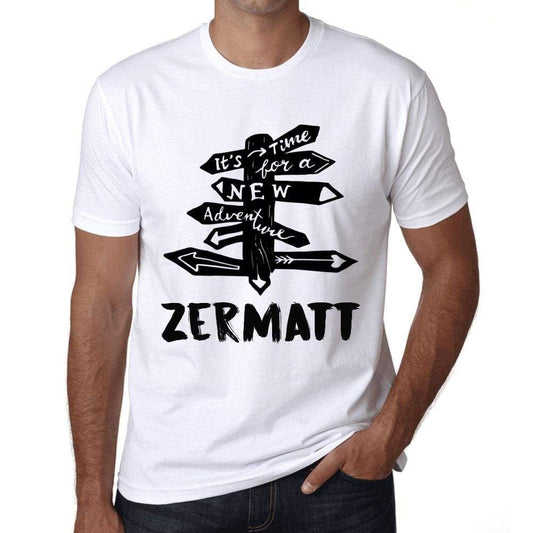 Mens Vintage Tee Shirt Graphic T Shirt Time For New Advantures Zermatt White - White / Xs / Cotton - T-Shirt