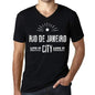 Mens Vintage Tee Shirt Graphic V-Neck T Shirt Live It Love It Rio De Janeiro Deep Black - Black / S / Cotton - T-Shirt