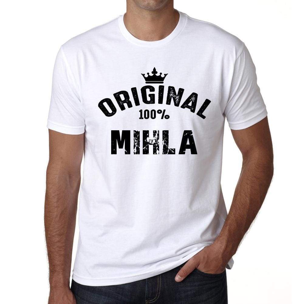Mihla 100% German City White Mens Short Sleeve Round Neck T-Shirt 00001 - Casual