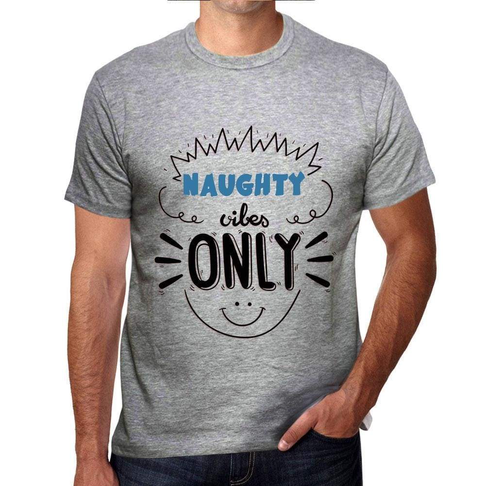 Naughty Vibes Only Grey Mens Short Sleeve Round Neck T-Shirt Gift T-Shirt 00300 - Grey / S - Casual