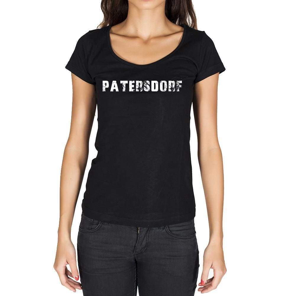 Patersdorf German Cities Black Womens Short Sleeve Round Neck T-Shirt 00002 - Casual