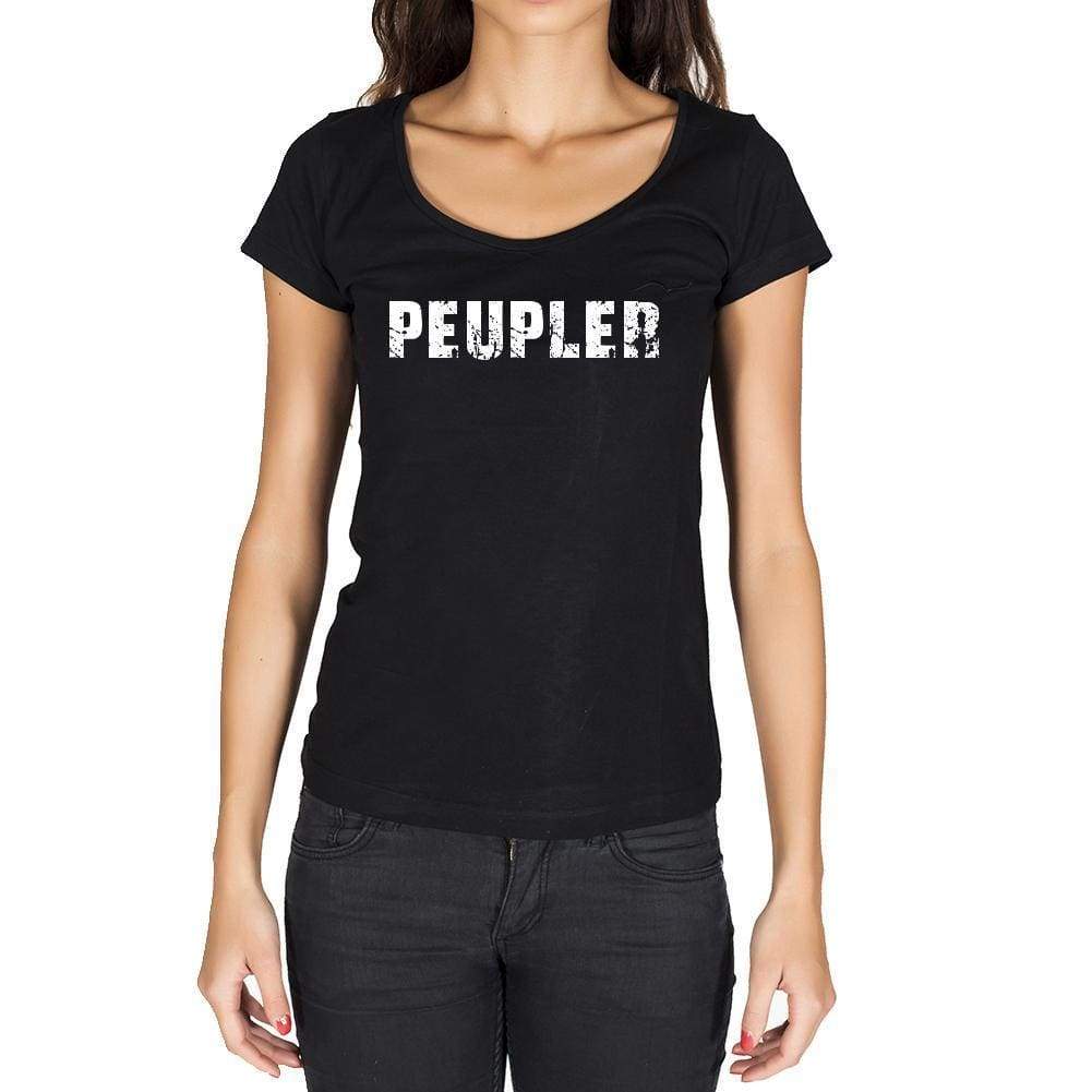 Peupler French Dictionary Womens Short Sleeve Round Neck T-Shirt 00010 - Casual