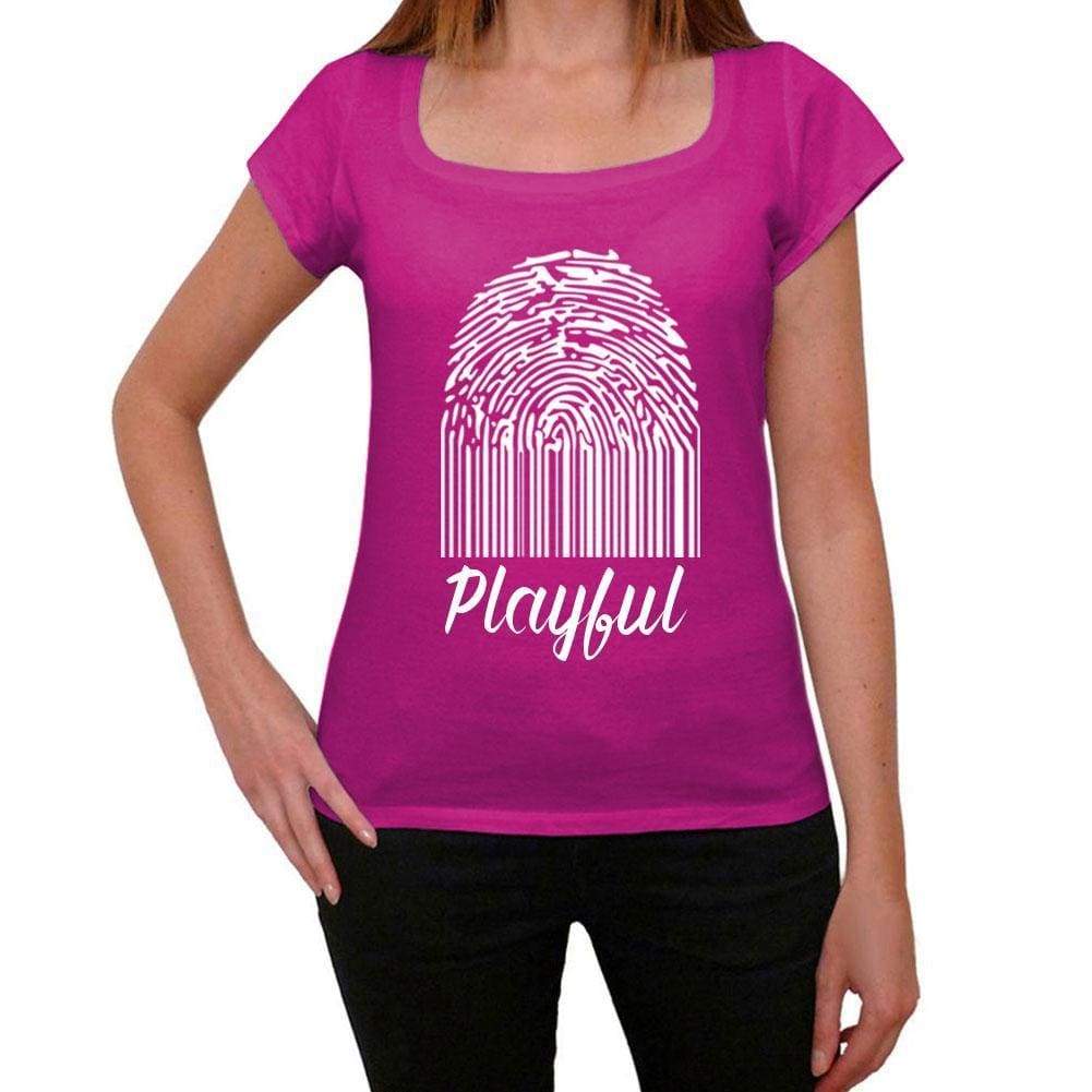 Playful Fingerprint Pink Womens Short Sleeve Round Neck T-Shirt Gift T-Shirt 00307 - Pink / Xs - Casual