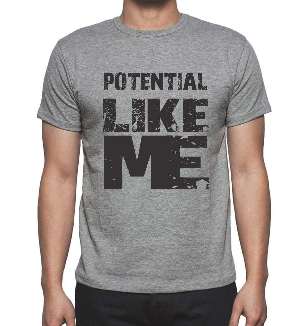 Potential Like Me Grey Mens Short Sleeve Round Neck T-Shirt - Grey / S - Casual