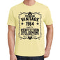Premium Vintage Year 1964 Yellow Mens Short Sleeve Round Neck T-Shirt Gift T-Shirt 00348 - Yellow / S - Casual