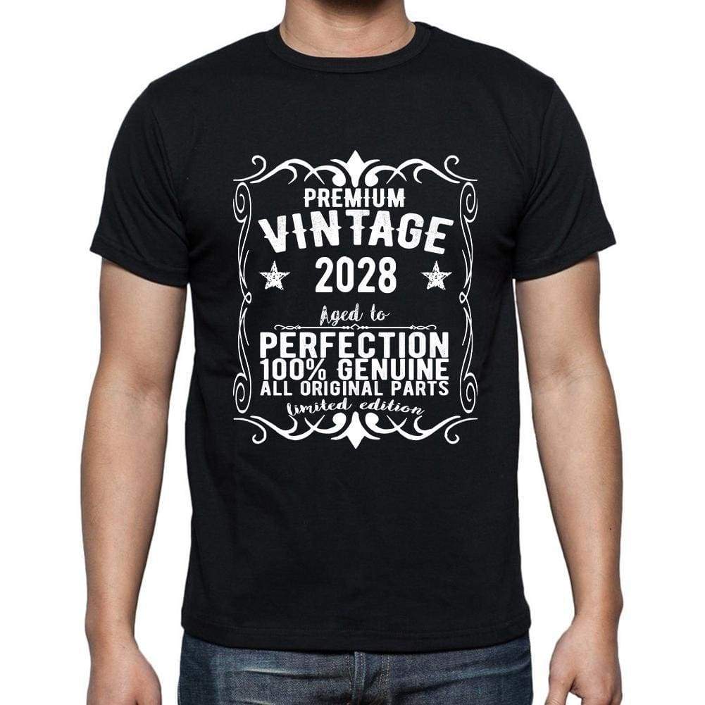 Premium Vintage Year 2028 Black Mens Short Sleeve Round Neck T-Shirt Gift T-Shirt 00347 - Black / S - Casual