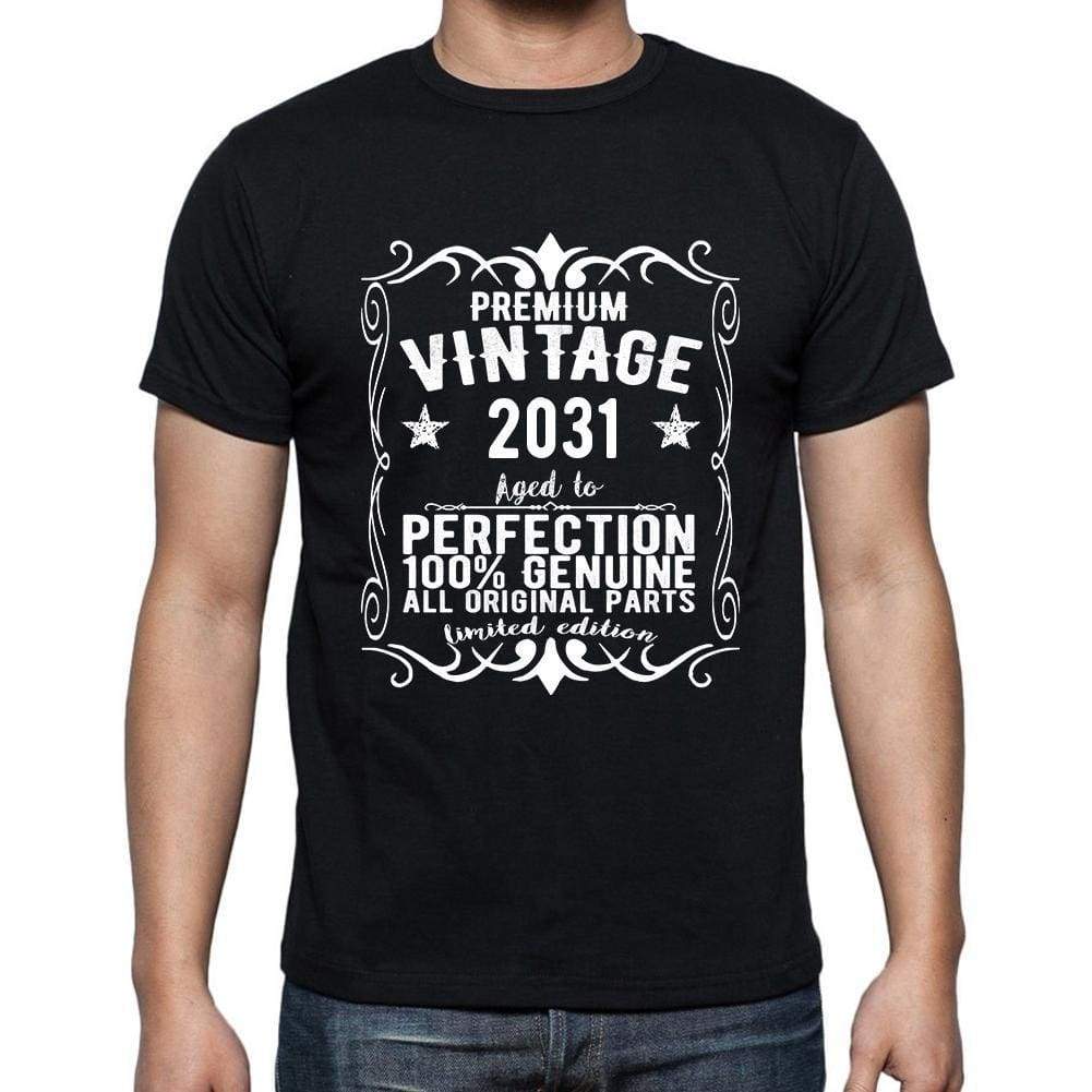 Premium Vintage Year 2031 Black Mens Short Sleeve Round Neck T-Shirt Gift T-Shirt 00347 - Black / S - Casual