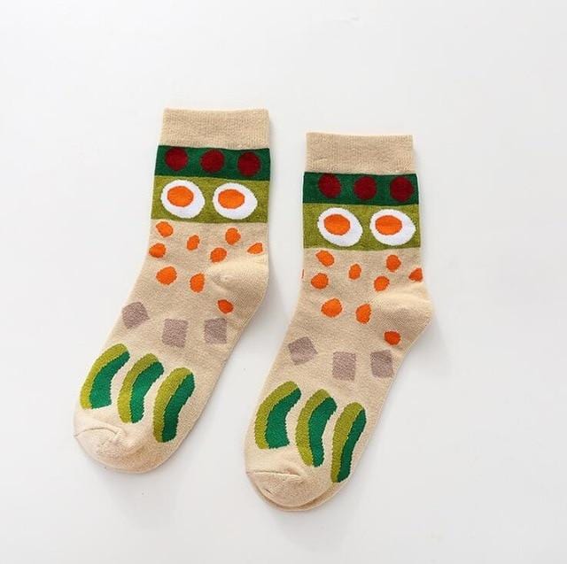 Harajuku Funny Sushi Socks Japanese Creative Cartoon Crew Socks Women Novelty Calcetines Mujer Sokken Female Girl Cute Socks