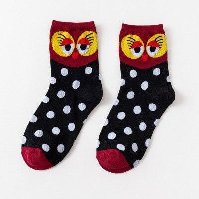 Fashion woman funny owl woman cotton socks Korean female style happy cute animal cartoon ankle socks