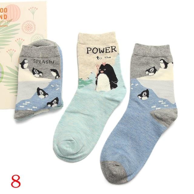 2Pair 2020 Spring Autumn Cute Socks Women Xmas Gift Box Cotton Socks Cartoon Print Creative Fashion Short Happy Socks For Girls