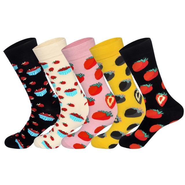LIONZONE 5Pairs/lot Brand Men Socks 60 Colors 12 Selects British Style StreetWear Designer Happy Socks Funny with Gift Box