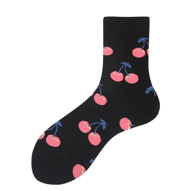 Creative High Quality Fashion Harajuku Kawaii Happy Women Socks milk Food painting Strawberry Animal Print Funny Socks Cute Sock
