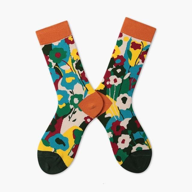 Harajuku Style Women's Socks Combed Cotton Cartoon Illustration Pattern Cute Funny Happy Kawaii Socks For Christmas Gift