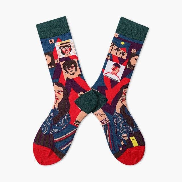 Harajuku Style Women's Socks Combed Cotton Cartoon Illustration Pattern Cute Funny Happy Kawaii Socks For Christmas Gift
