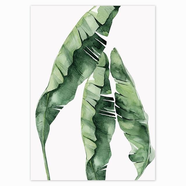 Scandinavian Style Tropical Plants Poster Green Leaves Decorative Picture Modern Wall Art Paintings for Living Room Home Decor