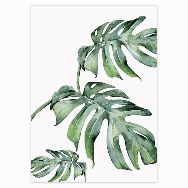 Scandinavian Style Tropical Plants Poster Green Leaves Decorative Picture Modern Wall Art Paintings for Living Room Home Decor