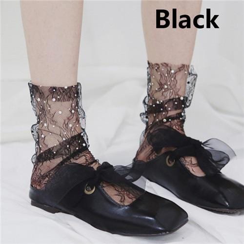 Sale Sexy Retro Lace Floral Mesh Women Girl Socks Elastic 2018 Summer Fashion Lady Transparent Short Socks