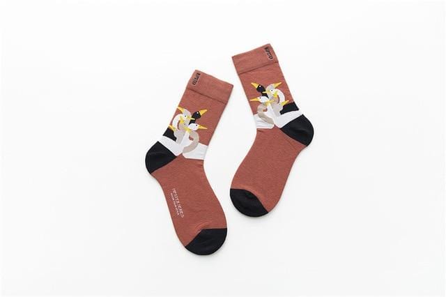 Unisex Painting Style Men Socks 100 Cotton Harajuku Colorful Full Socks Men 1 Pair Gifts Size 35-43