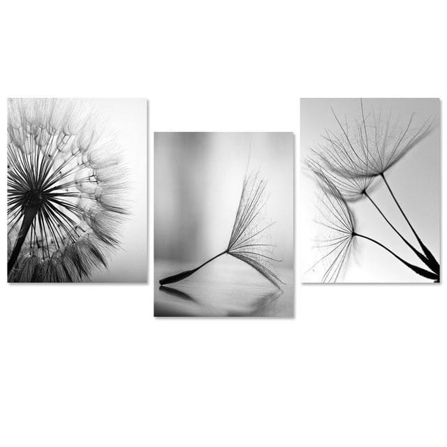 Dandelion Flower Canvas Painting Modern Black White Art Pictures for Home Decoration Living Room Abstract Wall Poster No Frame