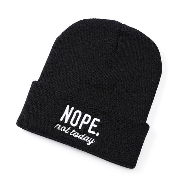 NOPE NOT TODAY Embroidered men's and women's hats outdoor knittedbeanie autumn and winter caps