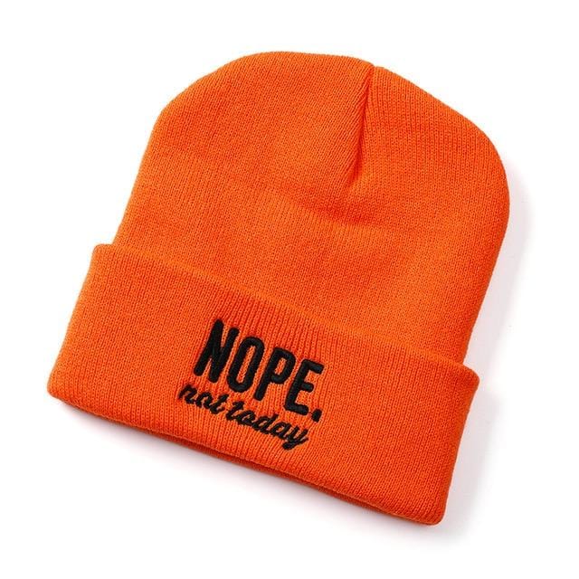 NOPE NOT TODAY Embroidered men's and women's hats outdoor knittedbeanie autumn and winter caps