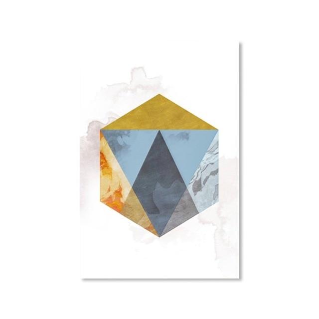Abstract Triangle Hexagon Geometry Mosaic Combination Canvas Paintings Poster And Print Decorative Wall Art Pictures Living Room