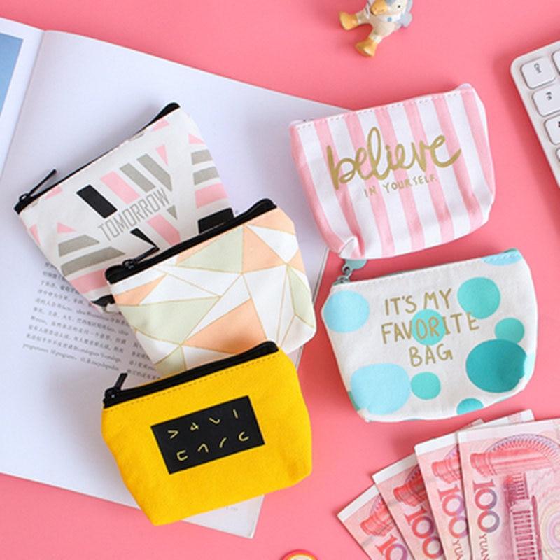 Mini Sanitary Napkin Bag Canvas Coin Purse Credit Card Holder Sanitary Pad Pouch Cosmetics Organizer Storage Bags Women Wallets