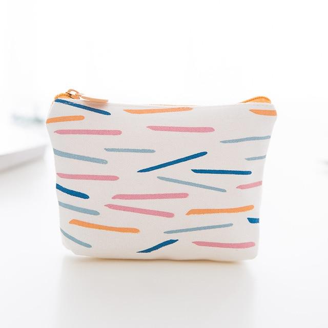 Mini Sanitary Napkin Bag Canvas Coin Purse Credit Card Holder Sanitary Pad Pouch Cosmetics Organizer Storage Bags Women Wallets