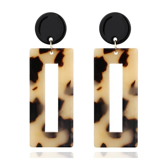 Personality 2019 Trapezoid Large Long Acrylic Acetate Drop Earrings For Women Rectangle Tortoiseshell Earring Za Jewelry