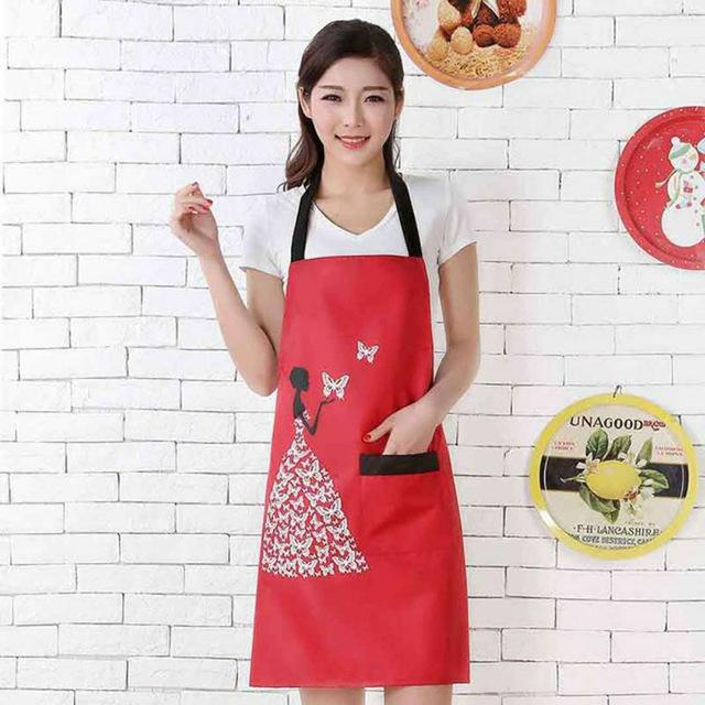 1Pcs Striped Waterproof Polyester Apron Woman Adult Bibs Home Cooking Baking Coffee Shop Cleaning Aprons Kitchen Accessory 46212