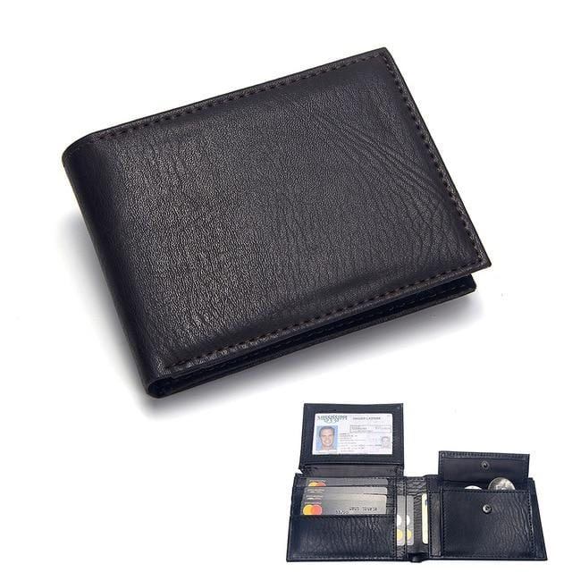 Luxury Men's Wallet Leather Solid Slim Wallets Men Pu Leather Bifold Short Credit Card Holders Coin Purses Business Purse Male