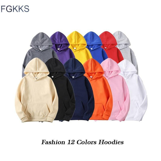 FGKKS Quality Brand Men Hoodie 2019 Autumn Male Hip Hop Streetwear Men Pullover Sweatshirts Hoodies Mens Solid Color Hoodie