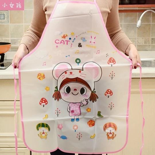 Cartoon Kitchen Apron Rabbit Printing Kids Apron BBQ Bib Apron For Women Cooking Baking Restaurant kids apron Pinafore 50*70cm