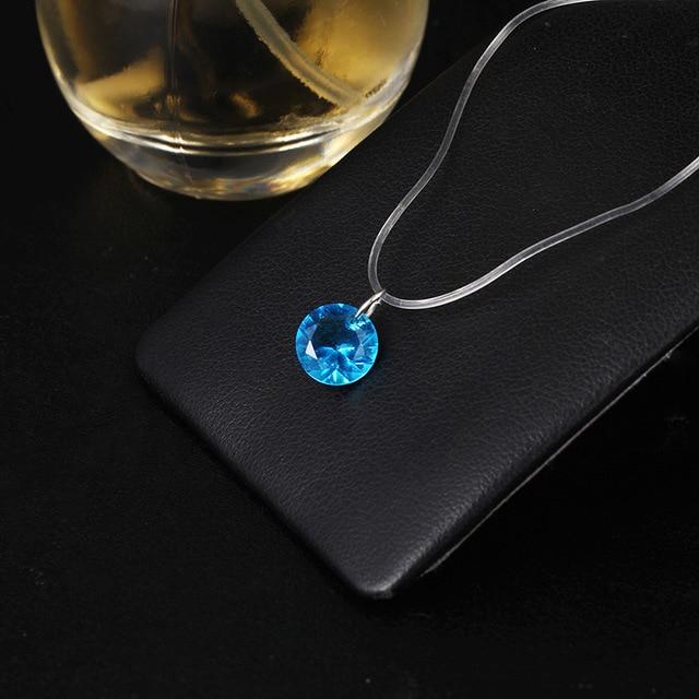 2019 New mermaid tear necklace Meteorite pendant transparent fishing line Invisible women's necklace Jewelry clavicle chain