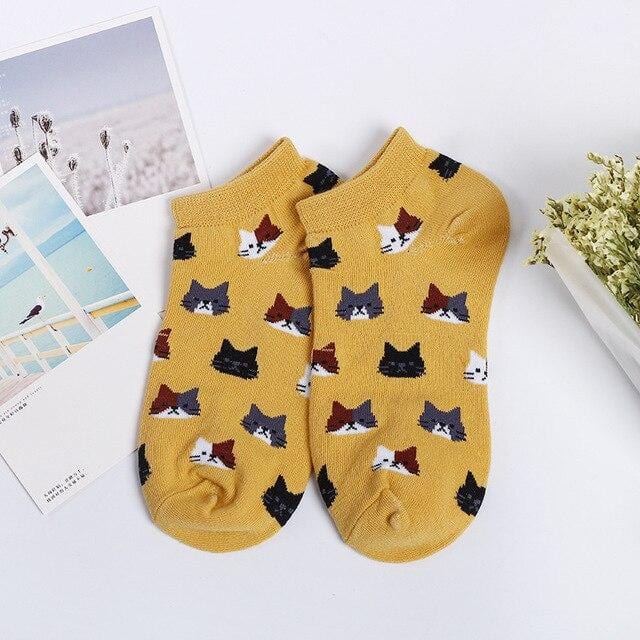 Jeseca 2019 Autumn Women Socks Cartoon Animal Cute Cat Sock for Girls Winter Thick Warm Cotton Sock for Ladies Christmas Gifts