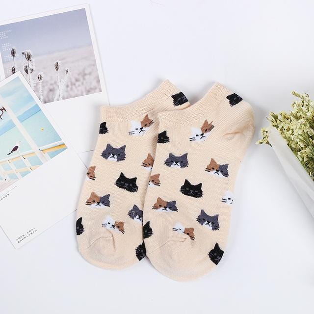 Jeseca 2019 Autumn Women Socks Cartoon Animal Cute Cat Sock for Girls Winter Thick Warm Cotton Sock for Ladies Christmas Gifts