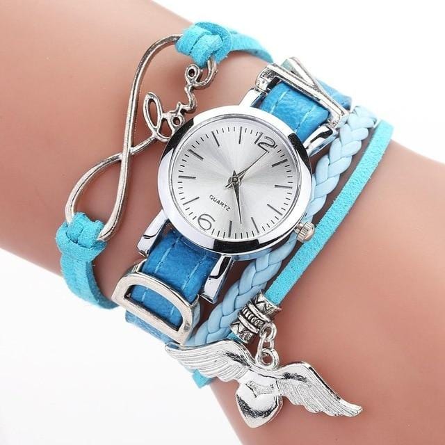 Duoya Brand Watches For Women Luxury Silver Heart Pendant Leather Belt Quartz Clock Ladies Wrist Watch 2019 Zegarek Damski