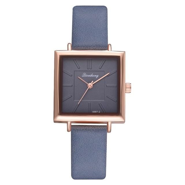 Dropshiping New Top Brand Square Women Bracelet Watch Contracted Leather Crystal WristWatches Women Dress Ladies Quartz Clock