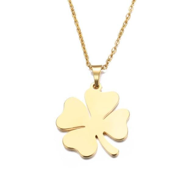 DOTIFI Stainless Steel Necklace For Women Man Lover's Clover Gold And Silver Color Pendant Necklace Engagement Jewelry