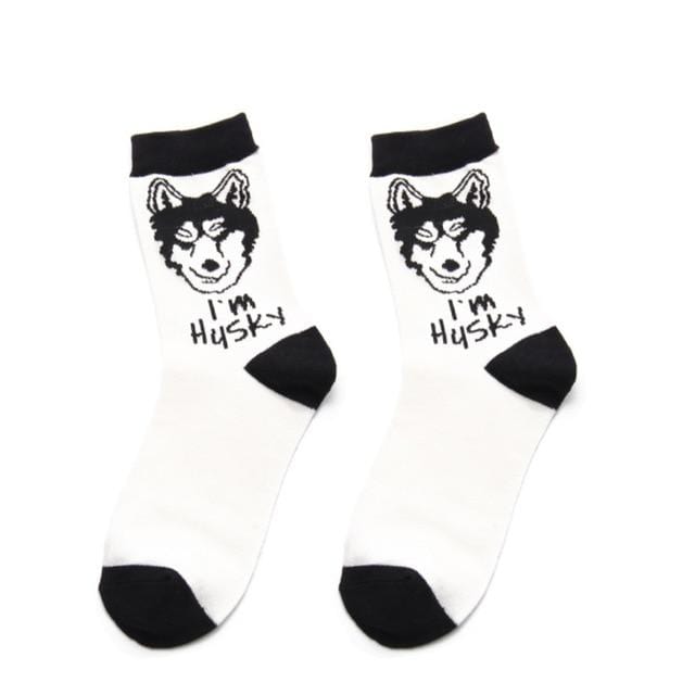 PEONFLY Women Cute Tiger Lion Dog Pig Cartoon Animal Fashion Art Jacquard Stripe Multi Pattern Colorful Happy Casual Cotton Sock