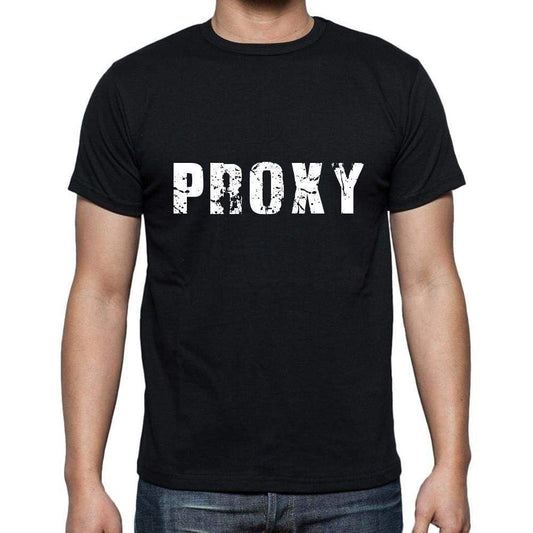 Proxy Mens Short Sleeve Round Neck T-Shirt 5 Letters Black Word 00006 - Casual