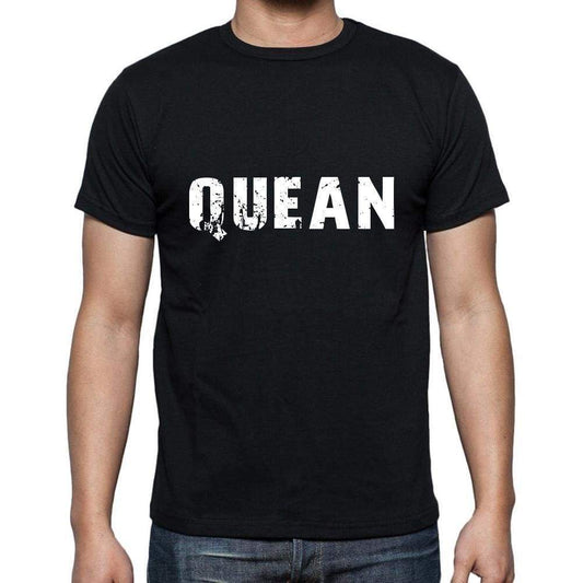 Quean Mens Short Sleeve Round Neck T-Shirt 5 Letters Black Word 00006 - Casual