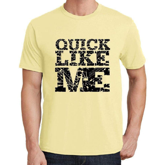 Quick Like Me Yellow Mens Short Sleeve Round Neck T-Shirt 00294 - Yellow / S - Casual
