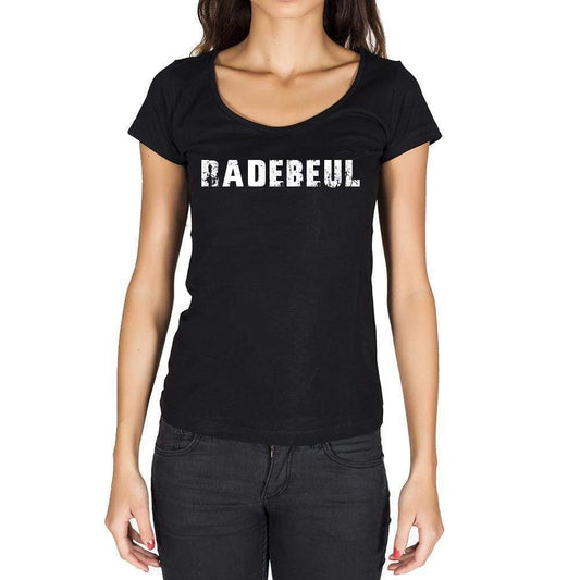 Radebeul German Cities Black Womens Short Sleeve Round Neck T-Shirt 00002 - Casual