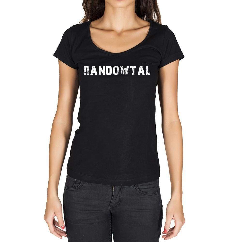 Randowtal German Cities Black Womens Short Sleeve Round Neck T-Shirt 00002 - Casual