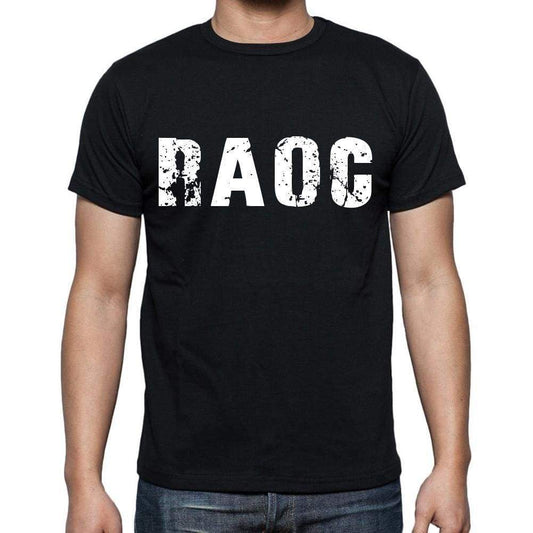 Raoc Mens Short Sleeve Round Neck T-Shirt 4 Letters Black - Casual