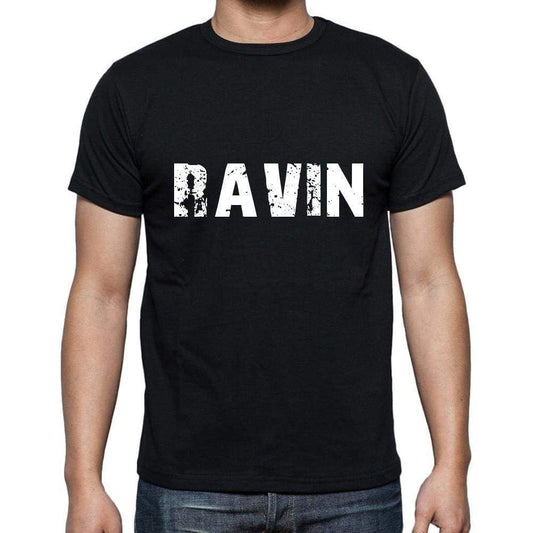 Ravin Mens Short Sleeve Round Neck T-Shirt 5 Letters Black Word 00006 - Casual