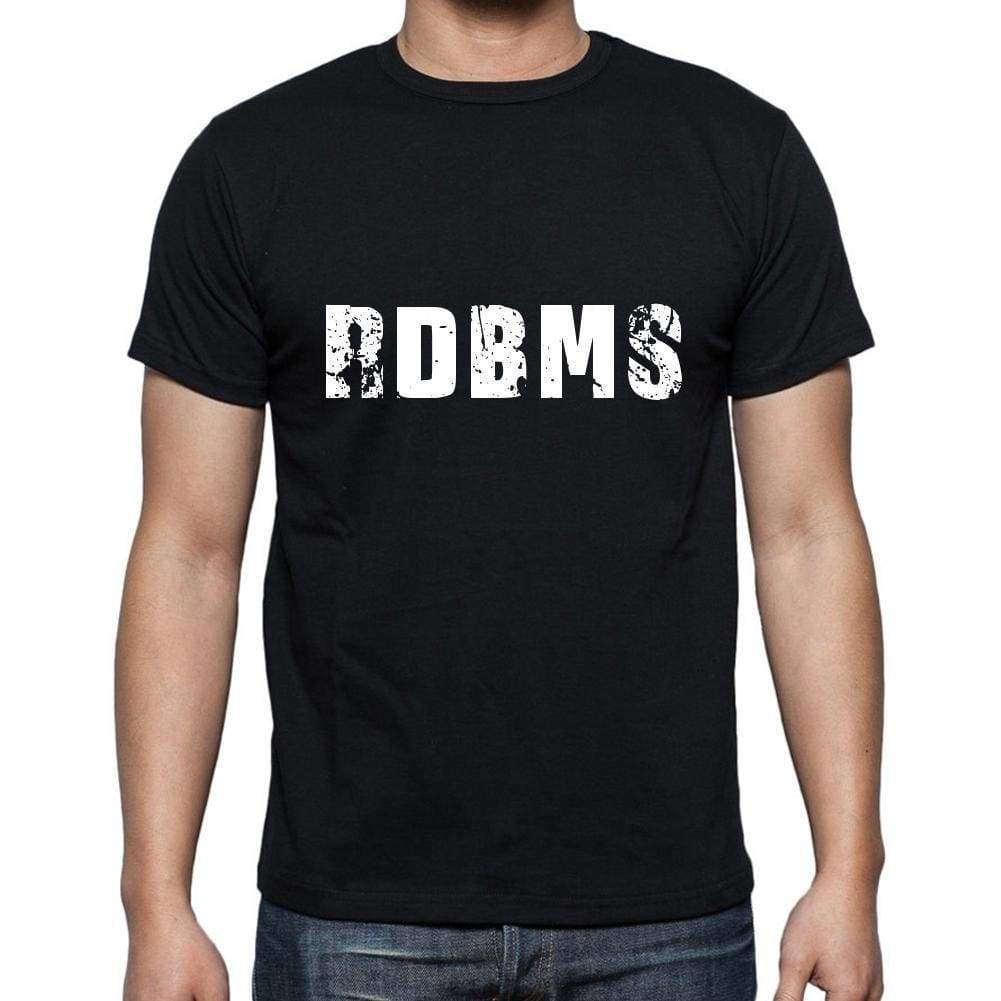 Rdbms Mens Short Sleeve Round Neck T-Shirt 5 Letters Black Word 00006 - Casual